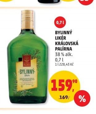 BYLINNÝ LIKÉR KRÁLOVSKÁ PALÍRNA 38% alk. 0,7 l