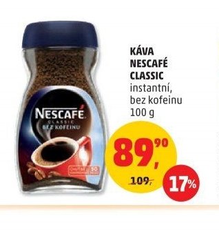 KÁVA NESCAFÉ CLASSIC instantní, bez kofeinu
