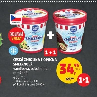 Česká zmrzlina z Opočna smetanová