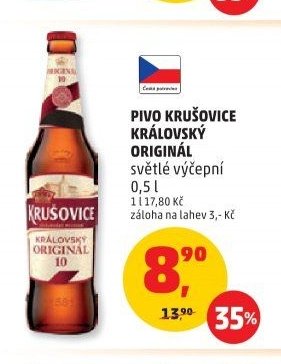 PIVO KRUŠOVICE KRÁLOVSKÝ ORIGINÁL
