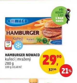 HAMBURGER NOWACO kuřecí | mražený 280 g
