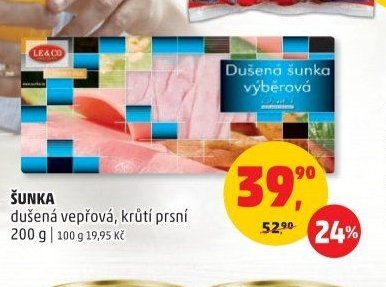 Šunka dušená vepřová, krůtí prsní