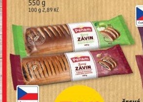 Závin s náplní makovou, jablečnou, tvarohovou