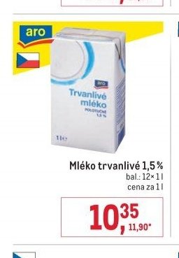 Mléko trvanlivé 1,5%