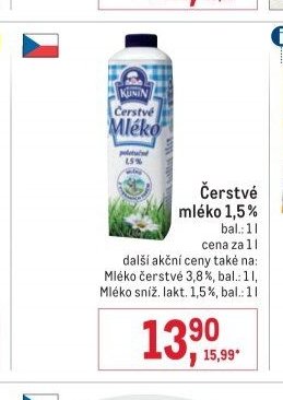 Čerstvé mléko 1,5%