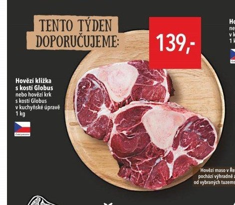 Hovězí kližka s kostí Globus nebo hovězí krk s kostí Globus