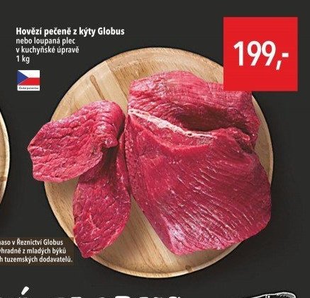 Hovězí pečeně z kýty Globus nebo loupaná plec