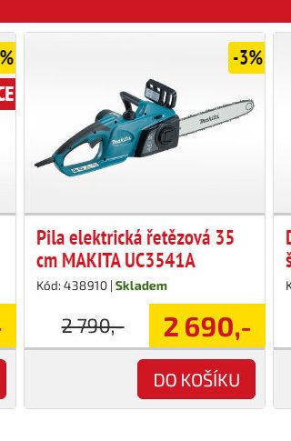 Pila elektrická řetězová 35 cm MAKITA UC3541A - UNI HOBBY akcniletaky.com