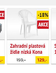 Zahradní plastová židle nízká Kona - UNI HOBBY akcniletaky.com