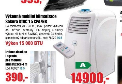 Výkonná mobilní klimatizace Sakura STAC 15 CPA/NB