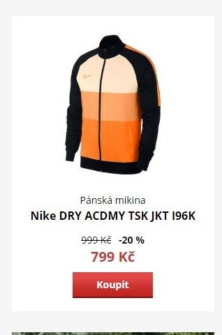 Pánská mikina Nike DRY ACDMY TSK JKT I96K