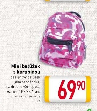 Mini batůžek s karabinou