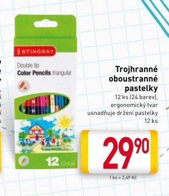 Trojhranné oboustranné pastelky