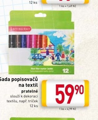 Sada popisovačů na textil