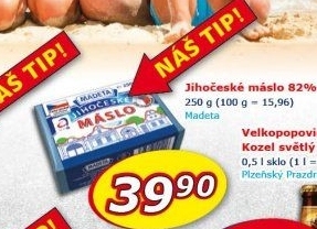 Máslo Jihočeské Madeta