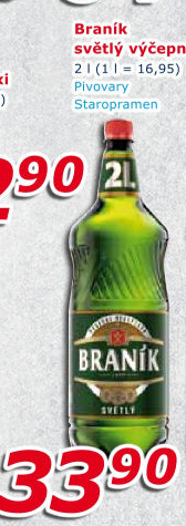 Pivo světlé výčepní 10° Braník