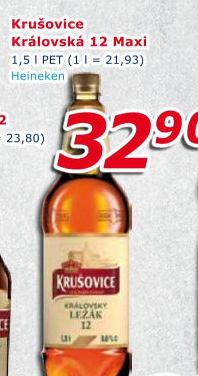 Pivo světlý ležák Královská 12° Krušovice