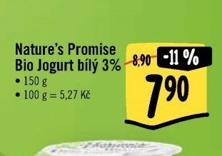 Nature's Promise Bio Jogurt bílý 3%