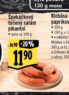 Špekáčkový točený salám pikantní