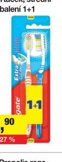 Colgate Extra Clean, zubní kartáček, střední tvrdost, balení 1+1