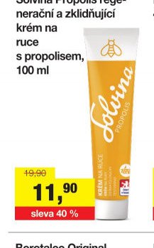Solvina Propolis regenerační a zklidňující krém na ruce s propolisem, 100 ml