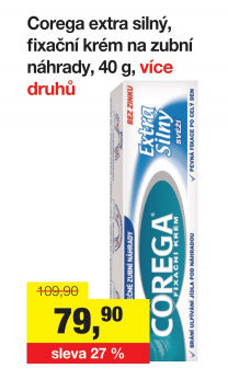 Fixační krém na zubní protézu Corega