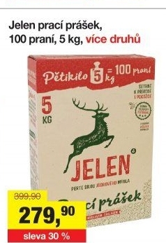 Prací prášek mýdlový Jelen