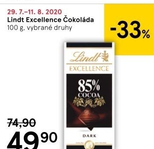 Čokoláda Excellence Lindt