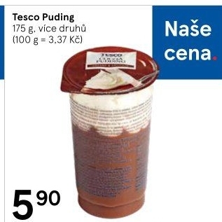 Dezert pudink se šlehačkou Tesco