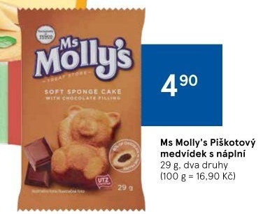 Piškotový medvídek s náplní Ms Molly'