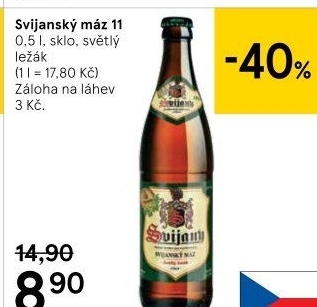 Pivo světlý ležák 11° Svijanský Máz Svijany