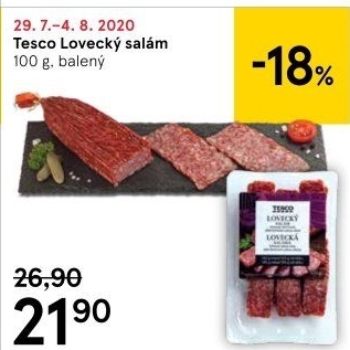Salám lovecký Tesco