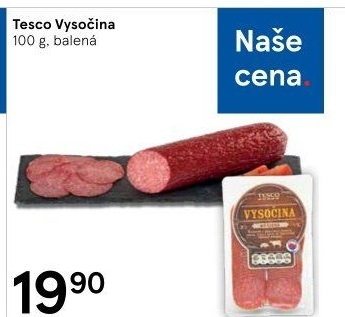 Salám Vysočina Tesco
