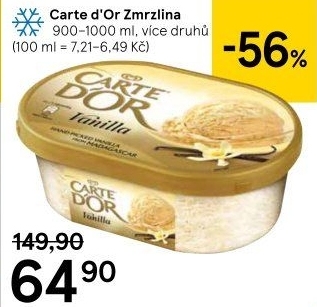 Zmrzlina ve vaničce Carte D'