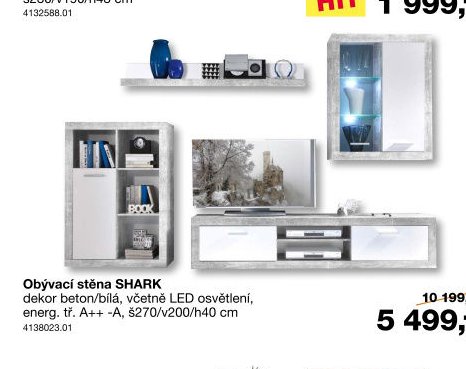 Obývací stěna SHARK - Sconto nábytek akcniletaky.com