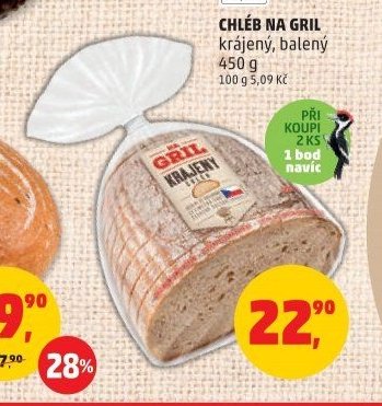 KRAJENÝ CHLÉB NA GRIL