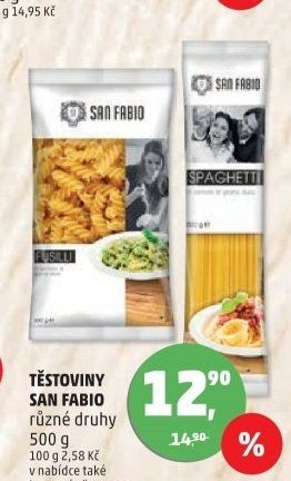 TĚSTOVINY SAN FABIO různé druhy