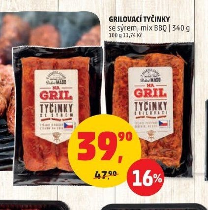 GRILOVACÍ TYČINKY se sýrem, mix BBQ