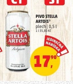 Pivo Stella Artois plech