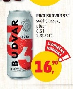 Pivo Budvar 33 plech