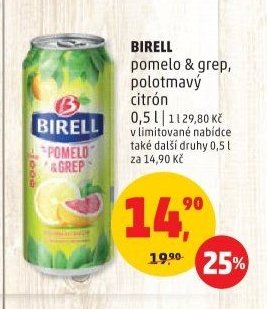 Birell pomelo & grep, polotmavý citrón
