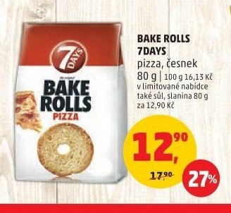 Bake Rolls 7Days pizza, česnek