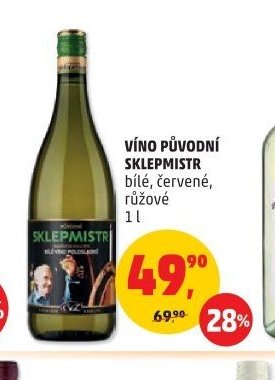 Víno Původní sklepmistr bílé, červené, růžové 1 l