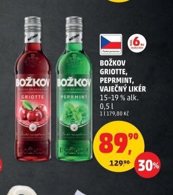 BOŽKOV GRIOTTE, PEPRMINT, VAJEČNÝ LIKÉR