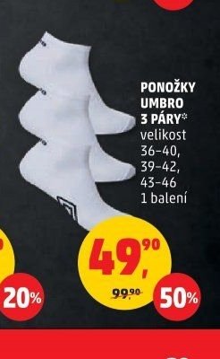 PONOŽKY UMBRO 3 PÁRY