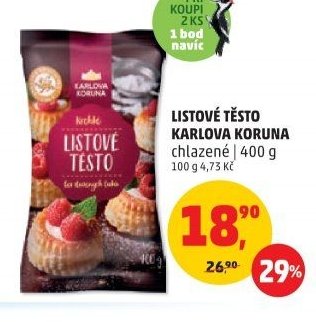 LISTOVÉ TĚSTO KARLOVA KORUNA