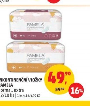 INKONTINENČNÍ VLOŽKY PAMELA normal, extra