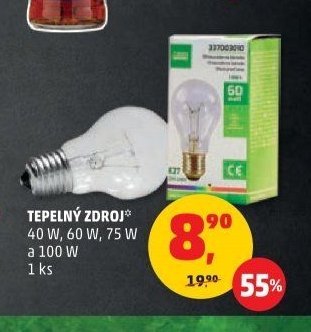Tepelný zdroj 40W, 60W, 75W a 100W