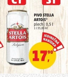 Pivo Stella Artois plech