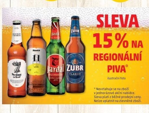 Regionální piva (Sedmý schod, Zubr, Pardál)